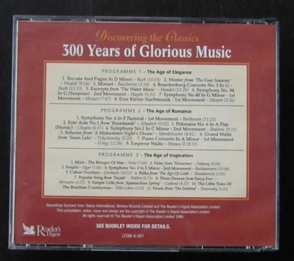 300 Years of Glorious Music 3 CD in set Discovering the Classics ~