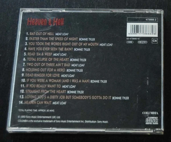 Heaven & Hell CD Bonnie Tyler & Meat loaf Total Eclipse of the Heart ~
